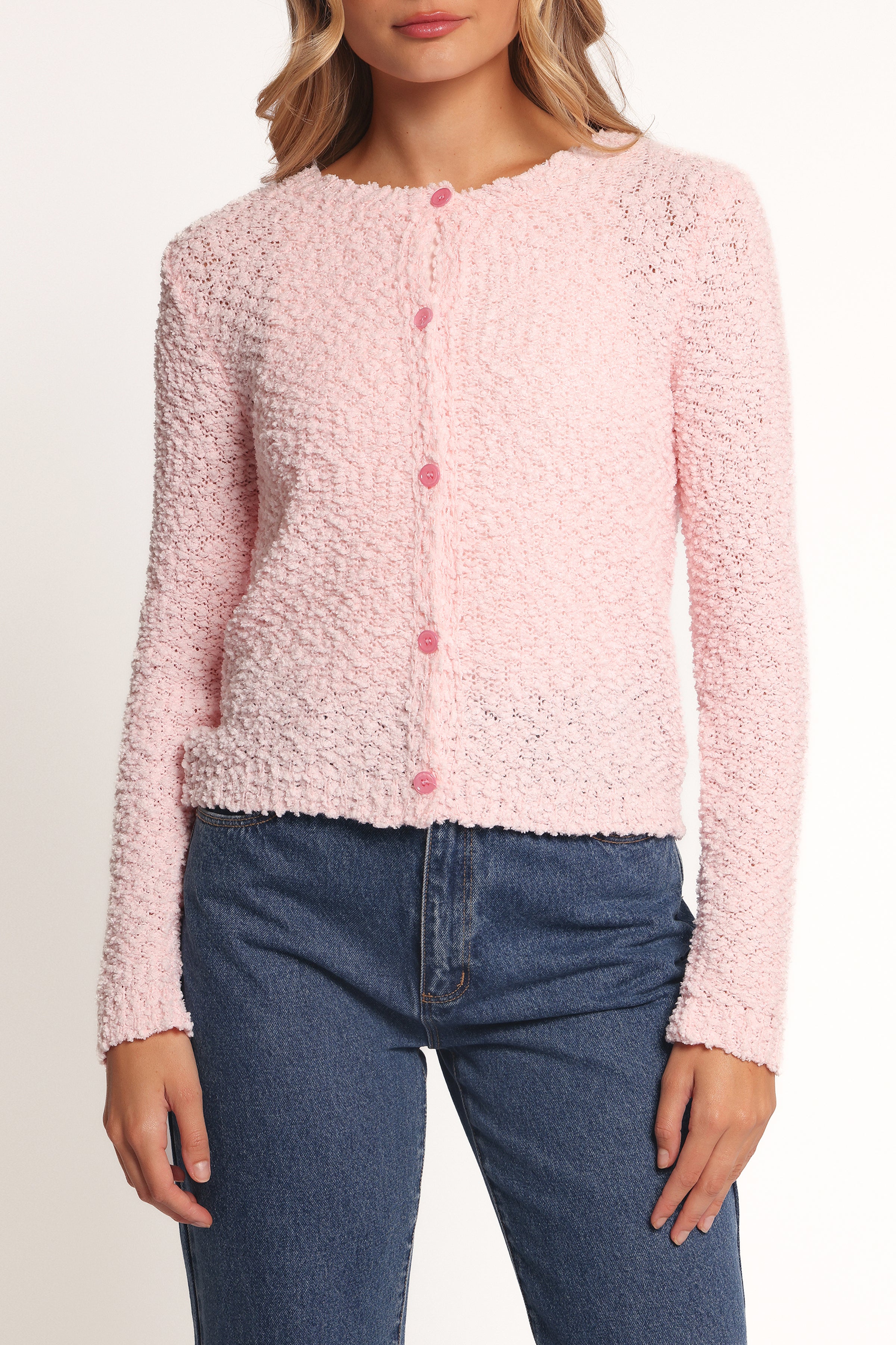 Petal and Pup USA KNITWEAR Ally Texture Cardigan - Pink