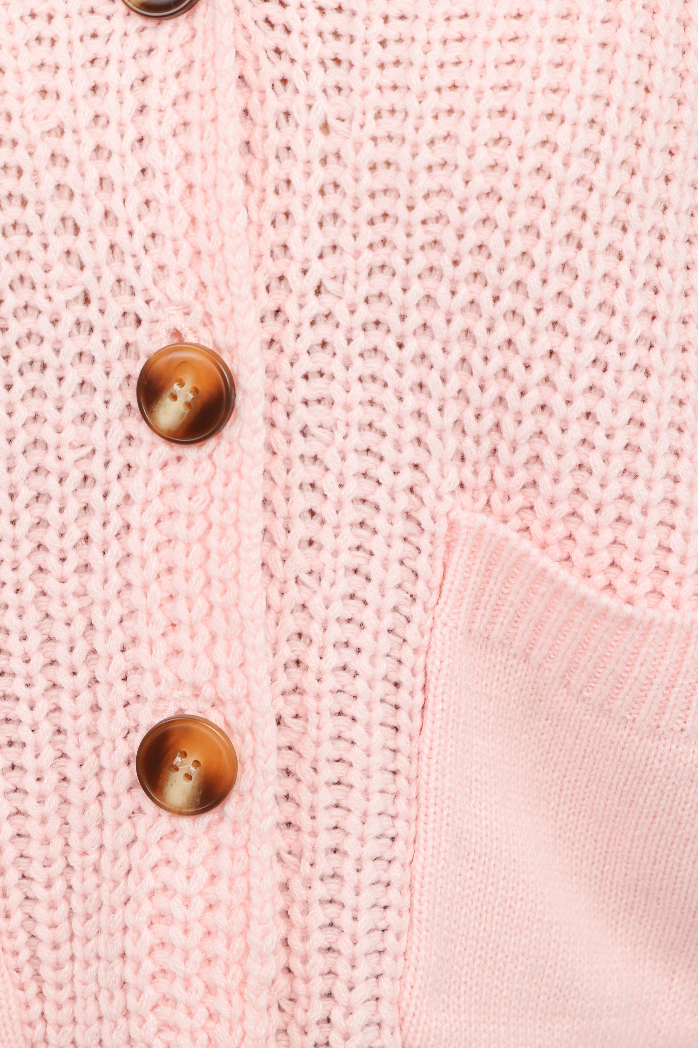 Petal and Pup USA KNITWEAR Amelia Oversize Collar Button Cardigan - Pink