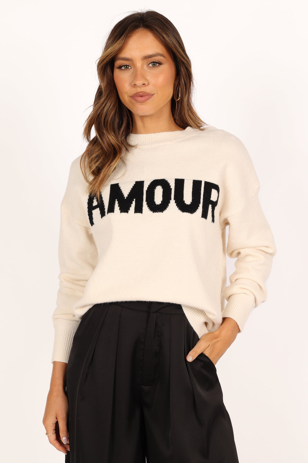 Petal and Pup USA KNITWEAR Amour Knit Sweater - Cream
