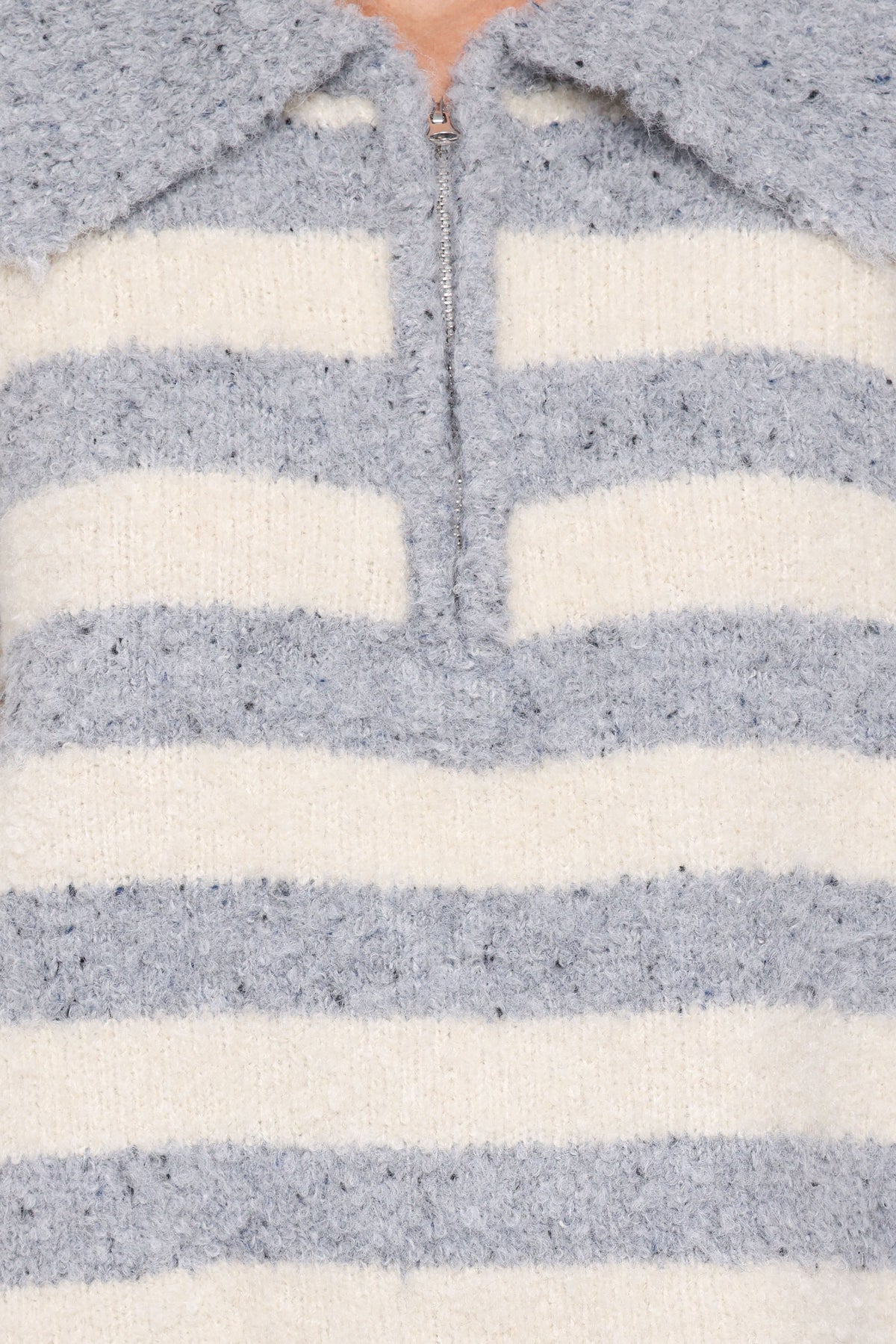 Petal and Pup USA KNITWEAR Angelica 1/4 Zip Sweater - Denim Blue Stripe