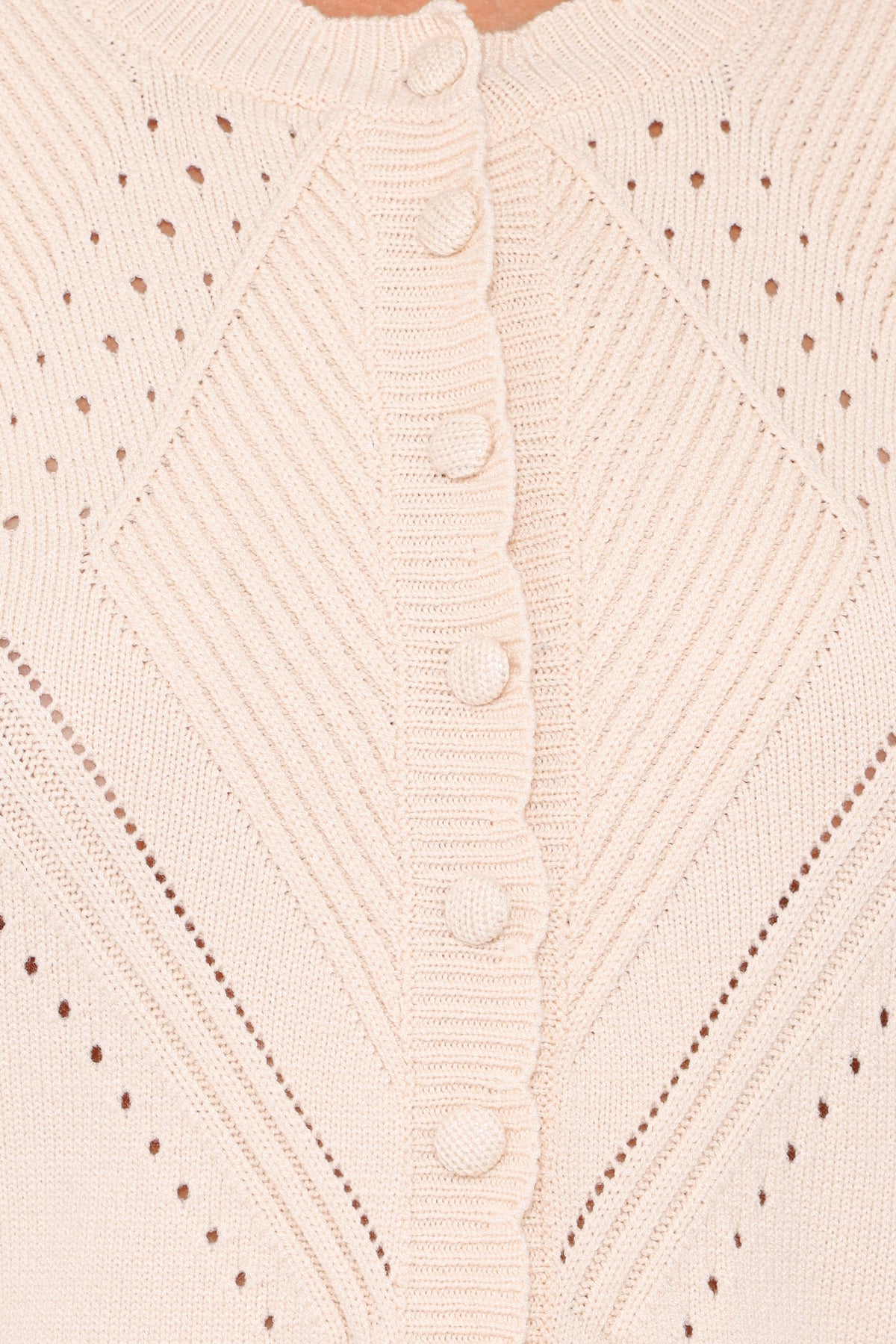 Petal and Pup USA KNITWEAR Annika Puff Sleeve Cardigan - Cream