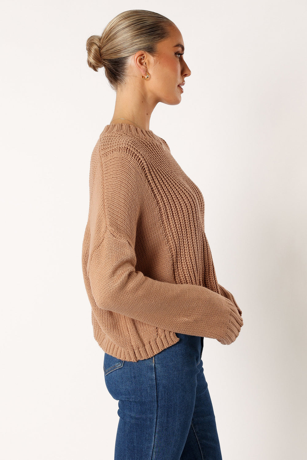 Petal and Pup USA KNITWEAR Arlette Textured Knit Sweater - Stone