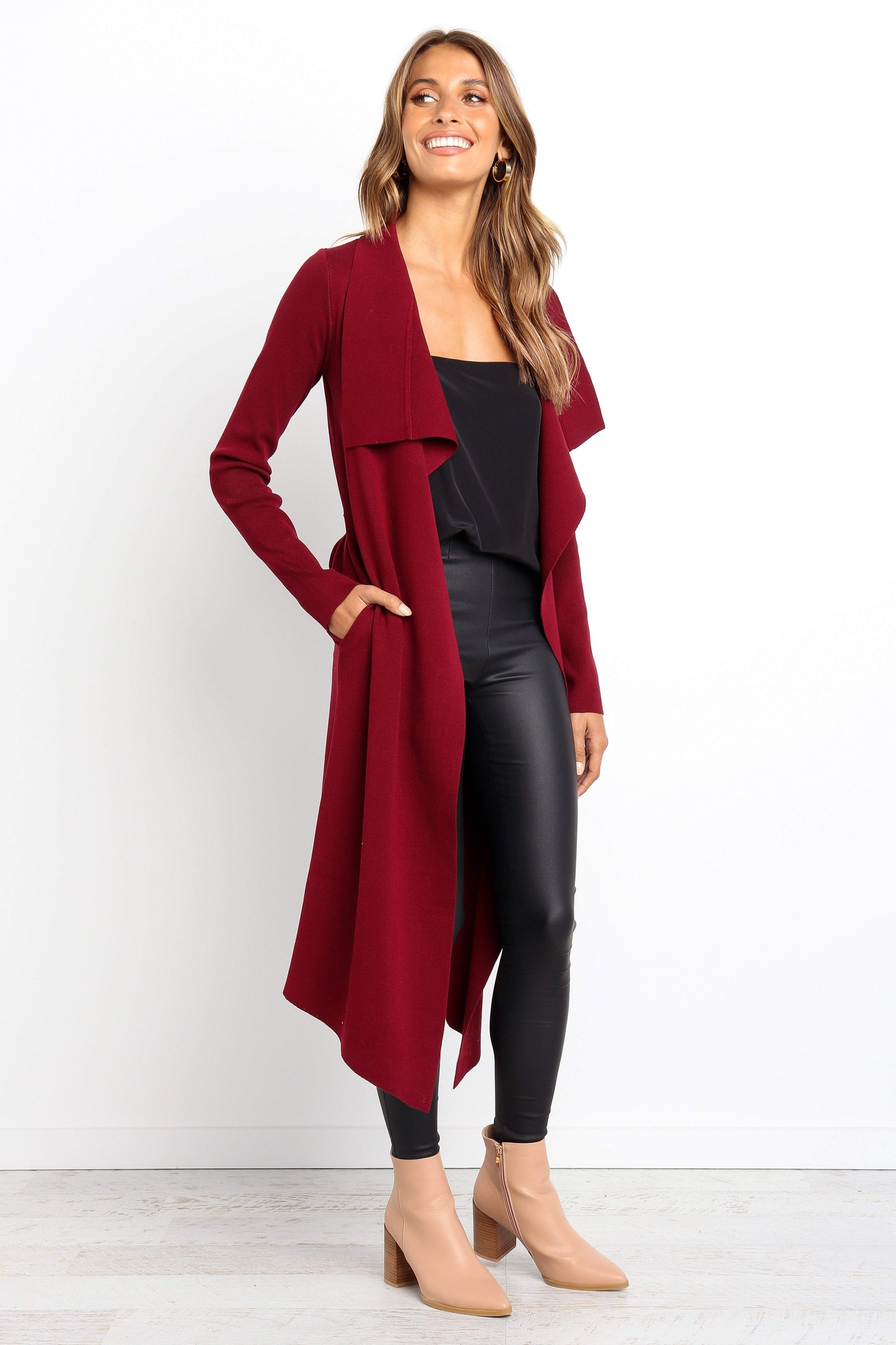 Petal and Pup USA KNITWEAR Audrina Cardigan - Berry