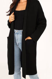 Petal and Pup USA Knitwear Avah Long Cardigan - Black