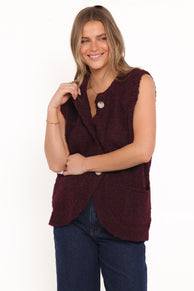 Petal and Pup USA KNITWEAR Avery Knit Vest - Wine