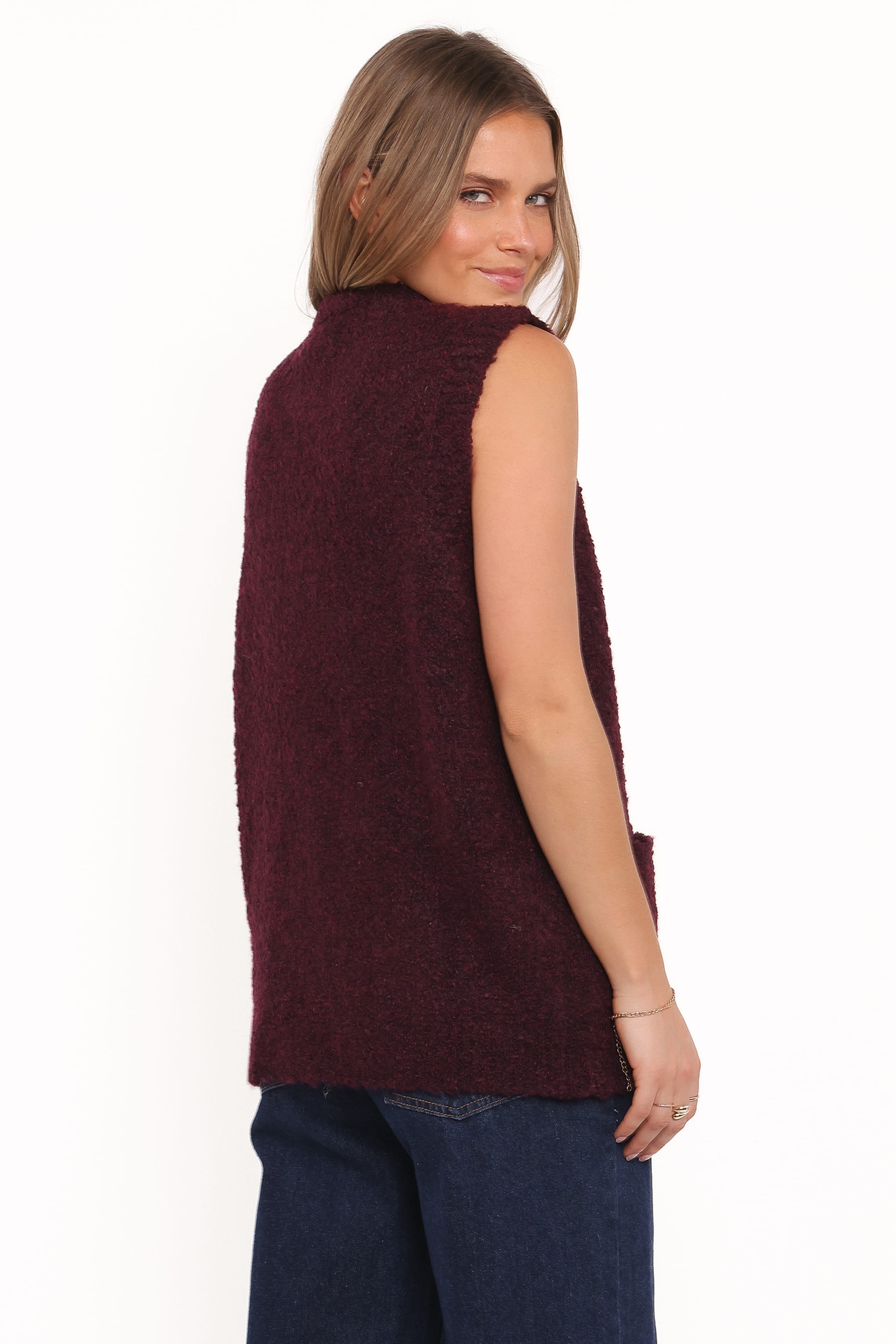 Petal and Pup USA KNITWEAR Avery Knit Vest - Wine