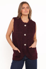 Petal and Pup USA KNITWEAR Avery Knit Vest - Wine