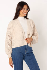 Arlette Textured Knit Sweater - Stone - Petal & Pup USA