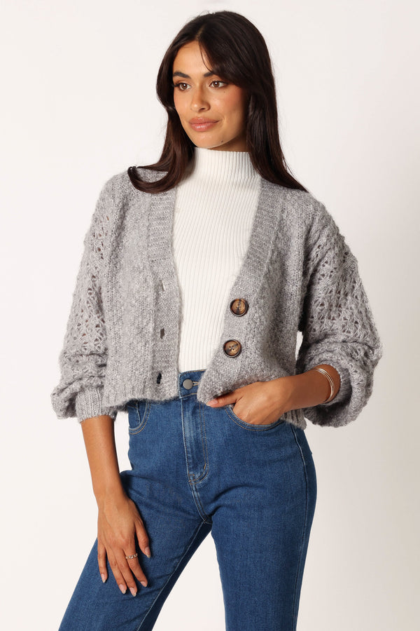 Petal and Pup USA KNITWEAR Blakey Cardigan - Grey