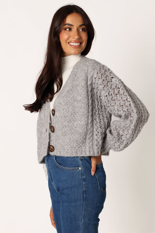 Petal and Pup USA KNITWEAR Blakey Cardigan - Grey