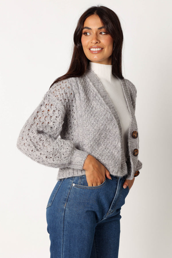 Petal and Pup USA KNITWEAR Blakey Cardigan - Grey