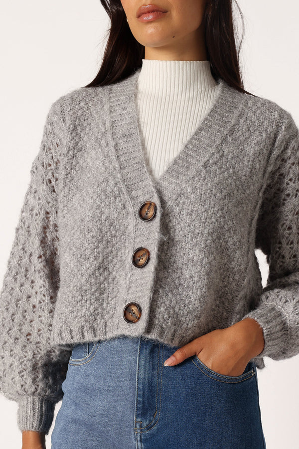 Petal and Pup USA KNITWEAR Blakey Cardigan - Grey