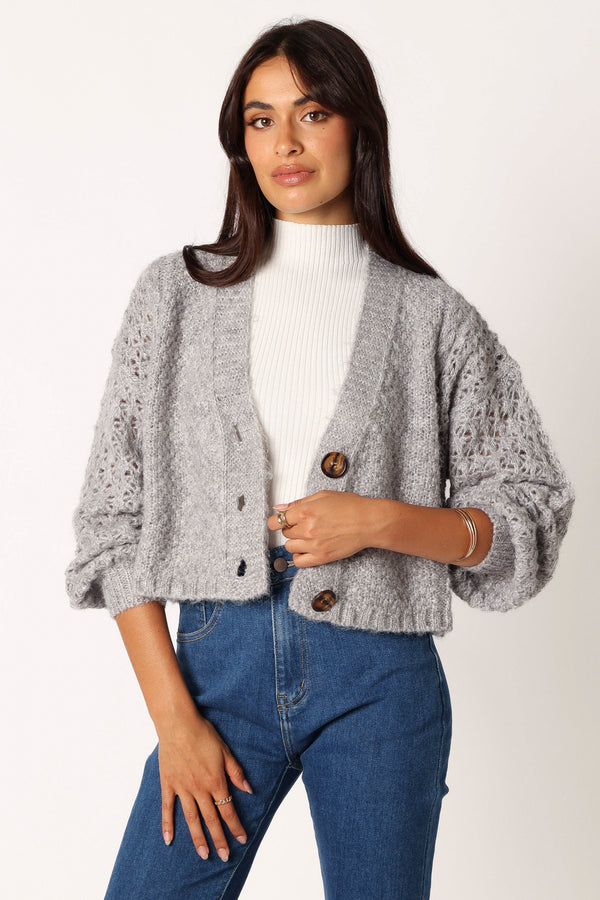 Petal and Pup USA KNITWEAR Blakey Cardigan - Grey