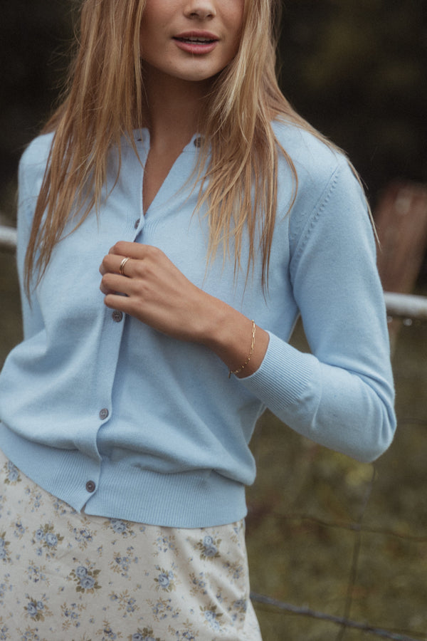 Petal and Pup USA KNITWEAR Bliss Cardigan - Pale Blue (Hold for Rack)