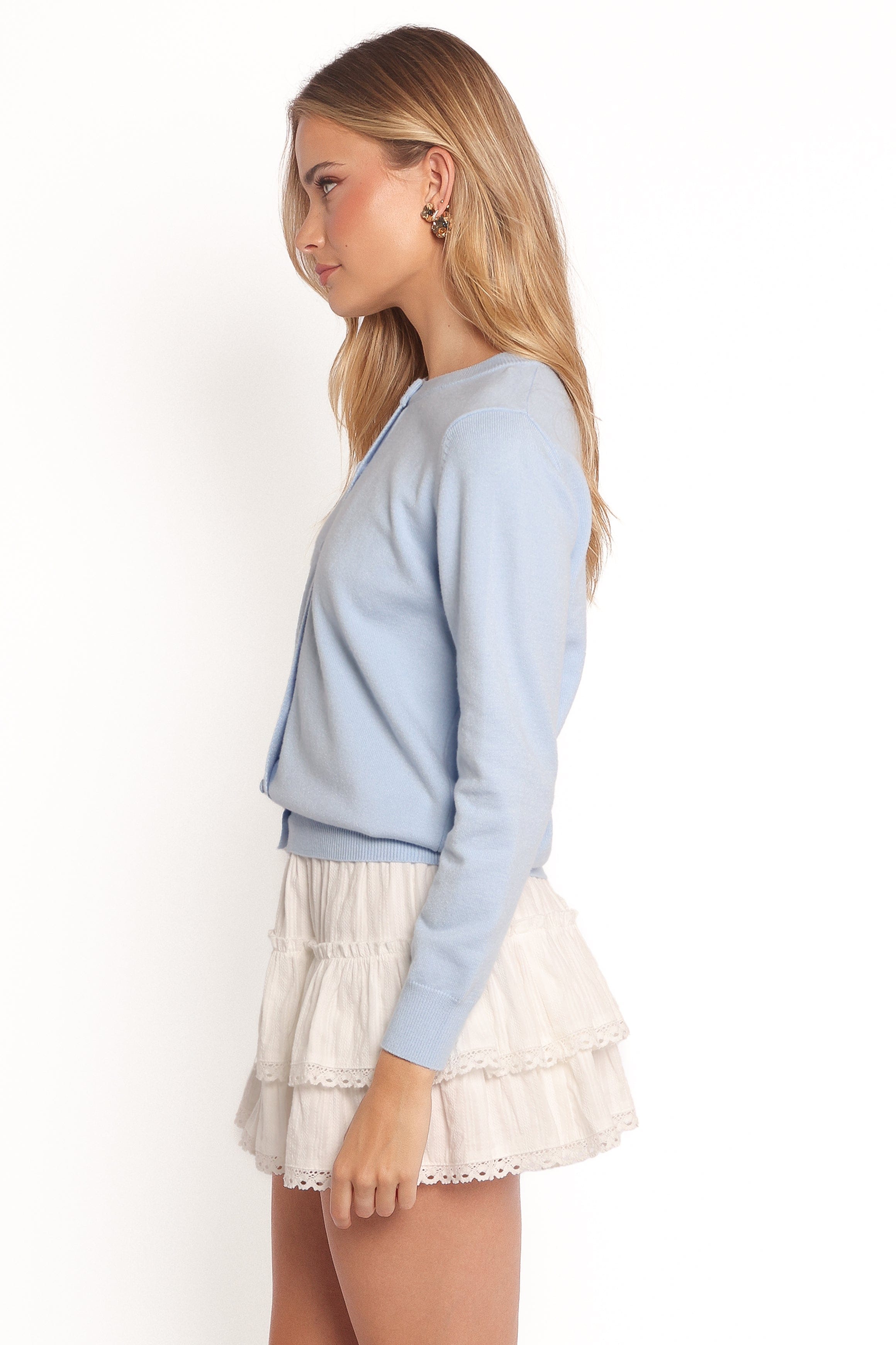 Petal and Pup USA KNITWEAR Bliss Cardigan - Pale Blue (Hold for Rack)