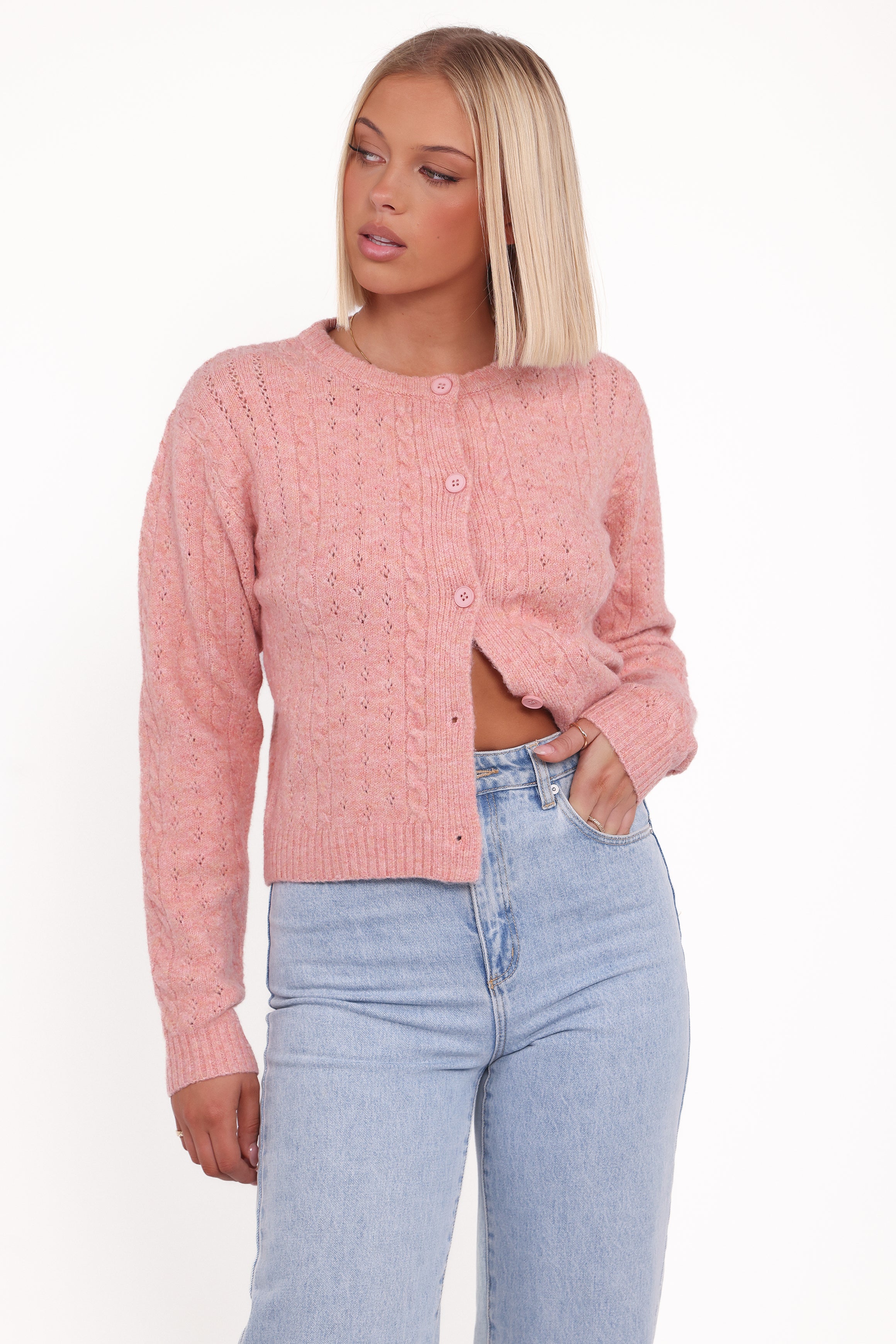 Petal and Pup USA KNITWEAR Bonnie Cardigan - Pink