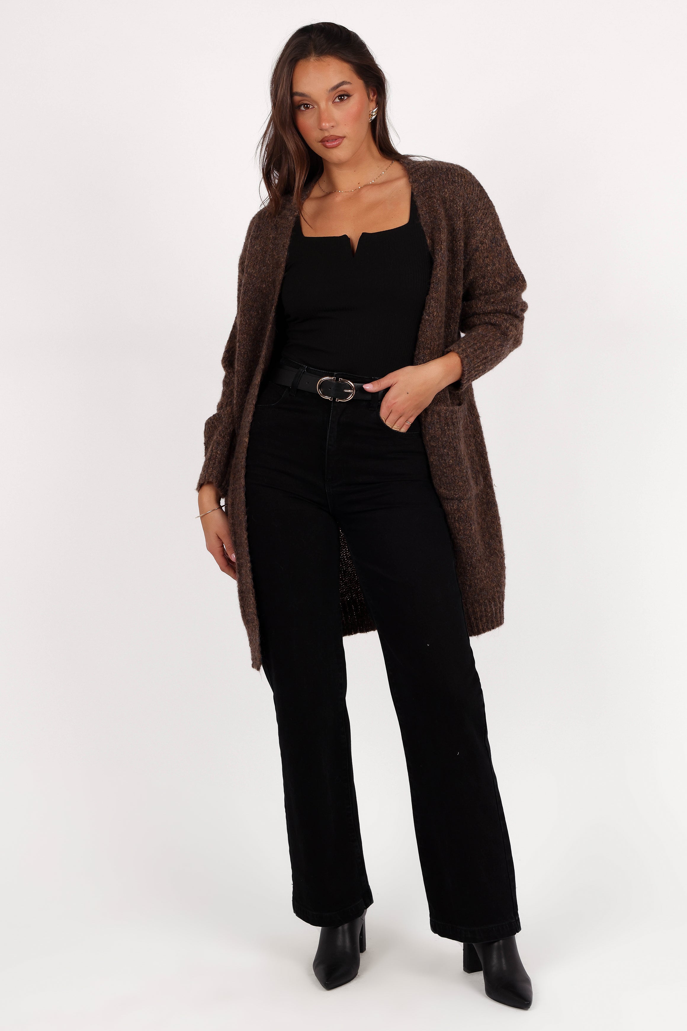 brown cardigan for dress Jenni Kayne Cooper Cardigan in Taupe main image 1