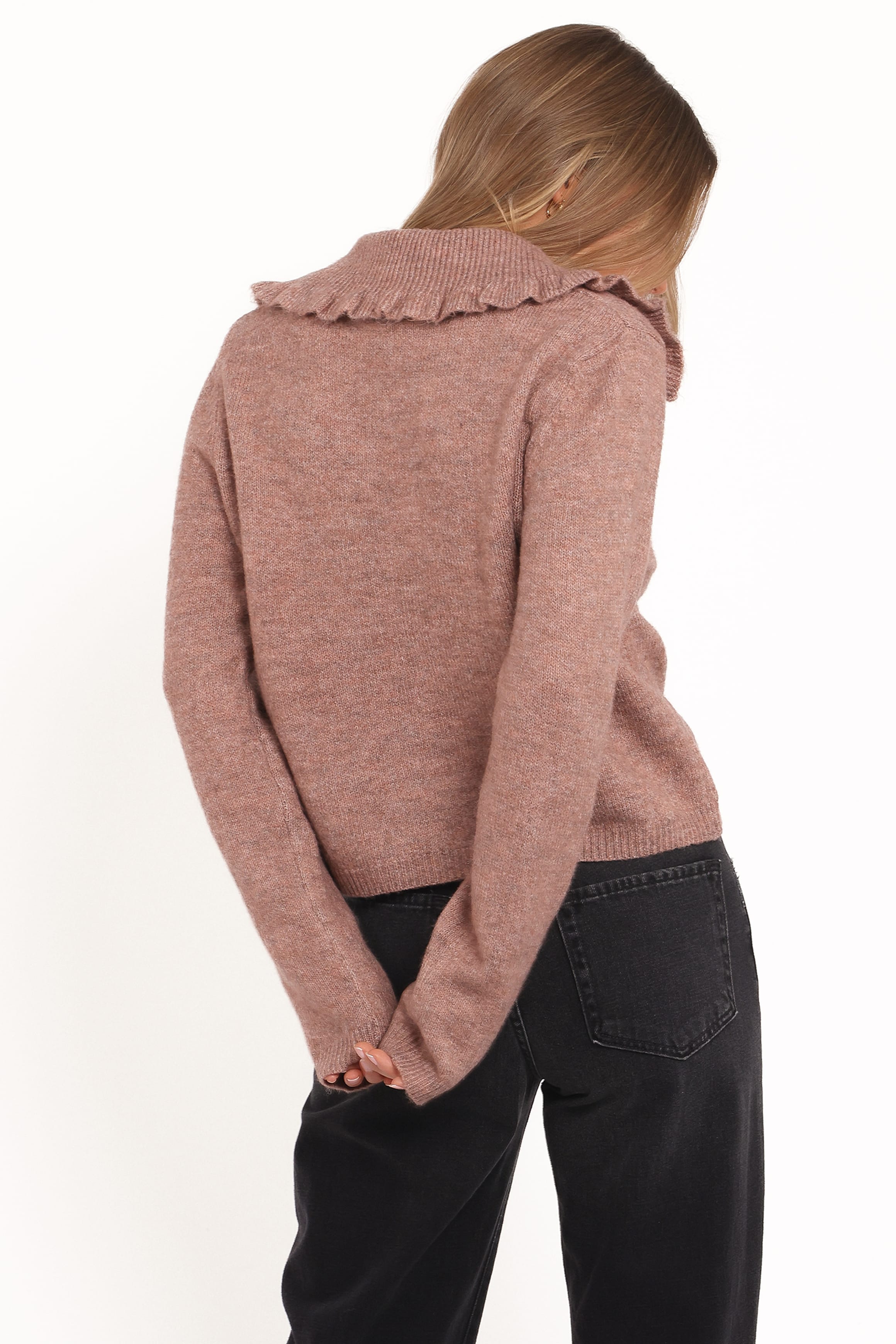 Carmello Frill Collar Cardigan - Mocha | Petal & Pup USA