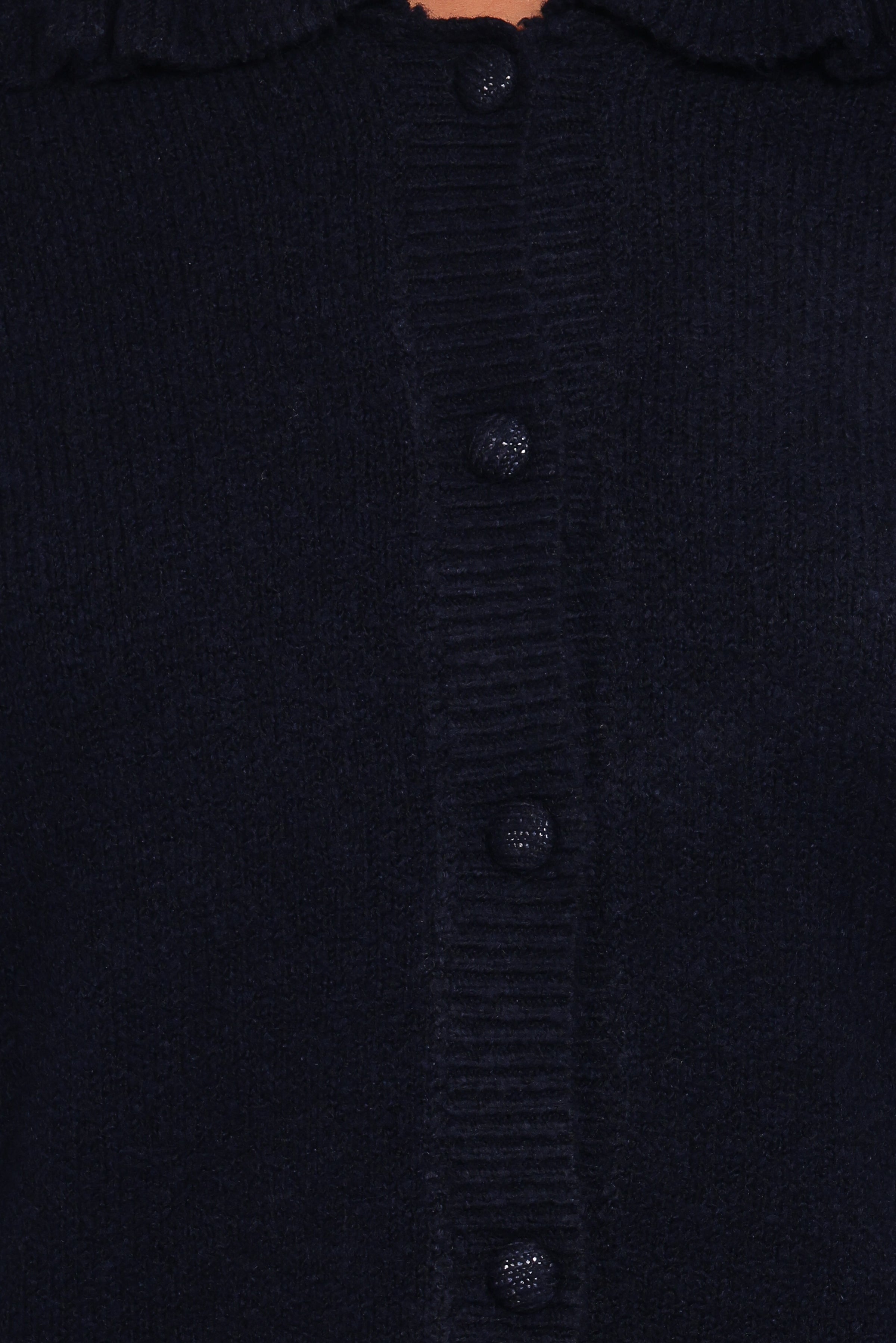 Petal and Pup USA KNITWEAR Carmello Frill Collar Cardigan - Navy