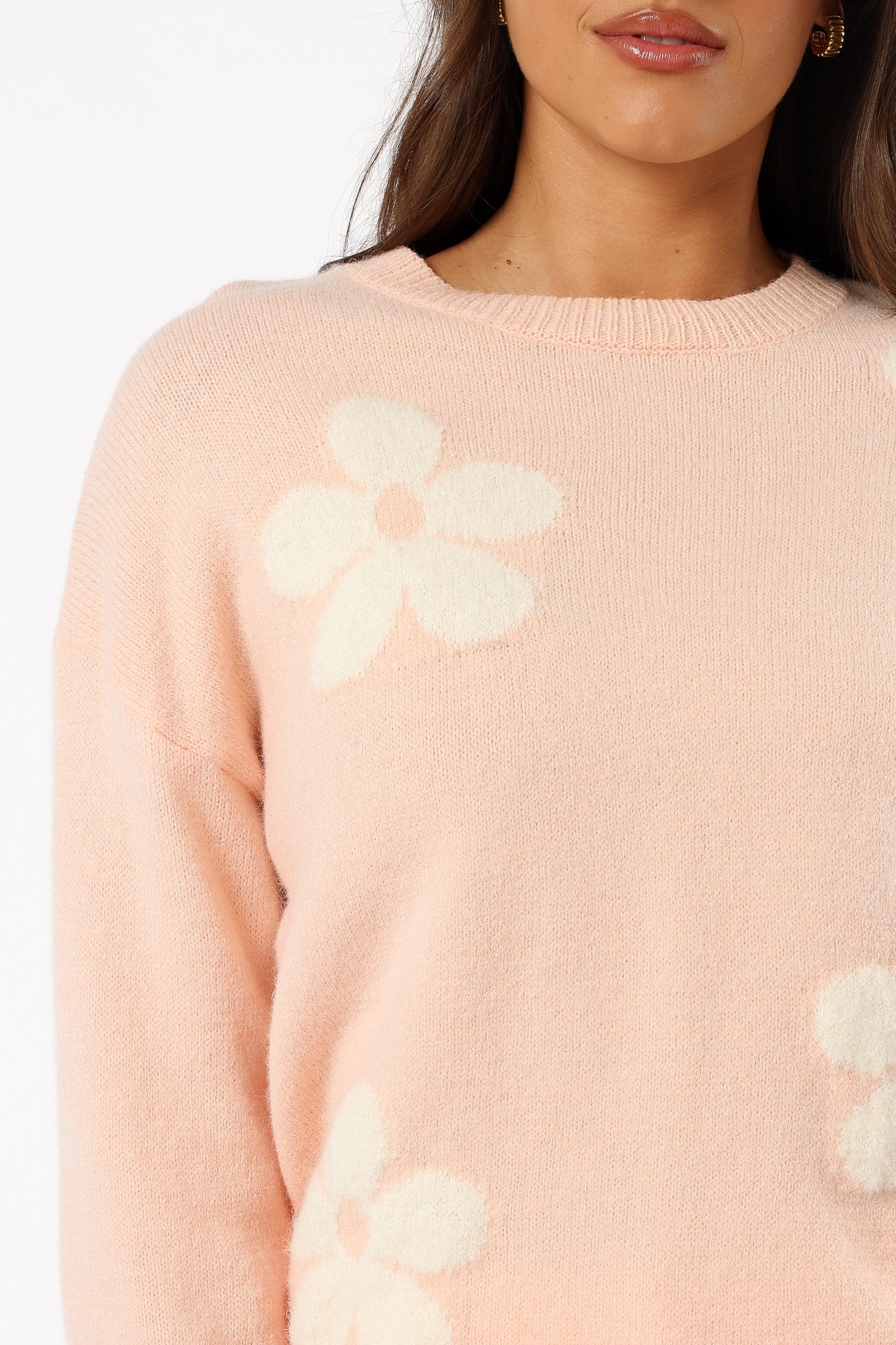 Petal and Pup USA KNITWEAR Charlie Flower Knit Sweater - Pink