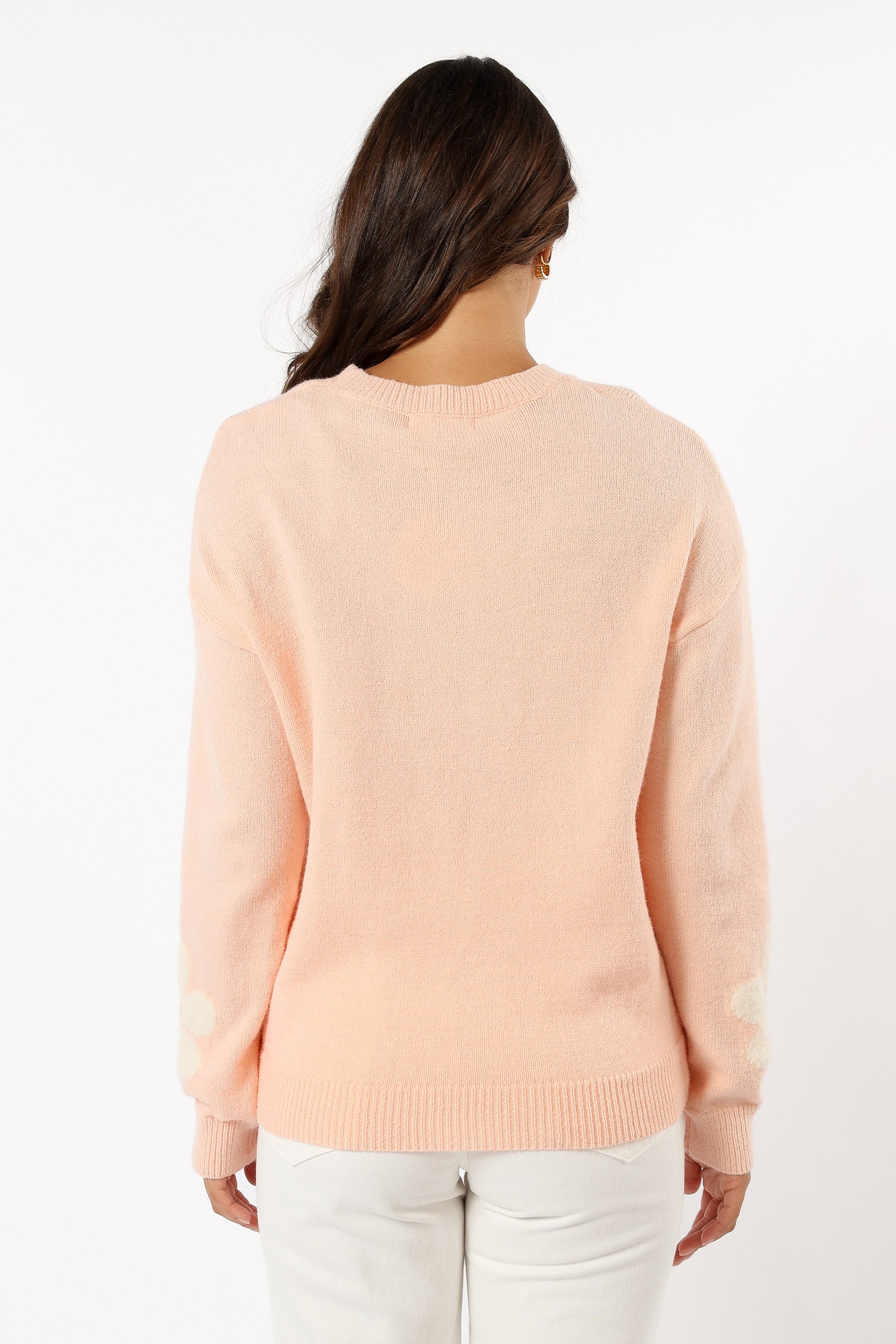 Petal and Pup USA KNITWEAR Charlie Flower Knit Sweater - Pink