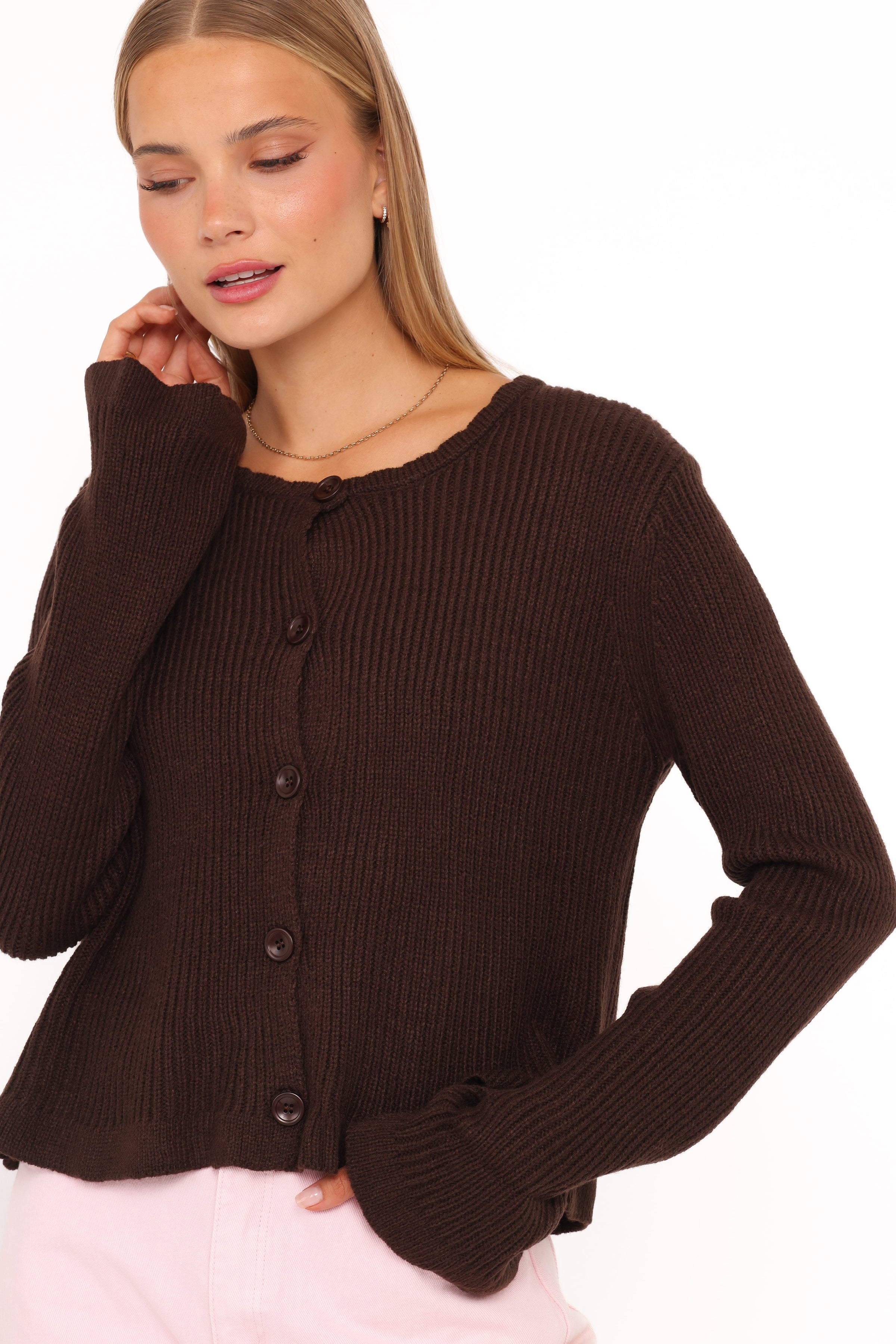 Petal and Pup USA KNITWEAR Charmer Cardigan - Brown