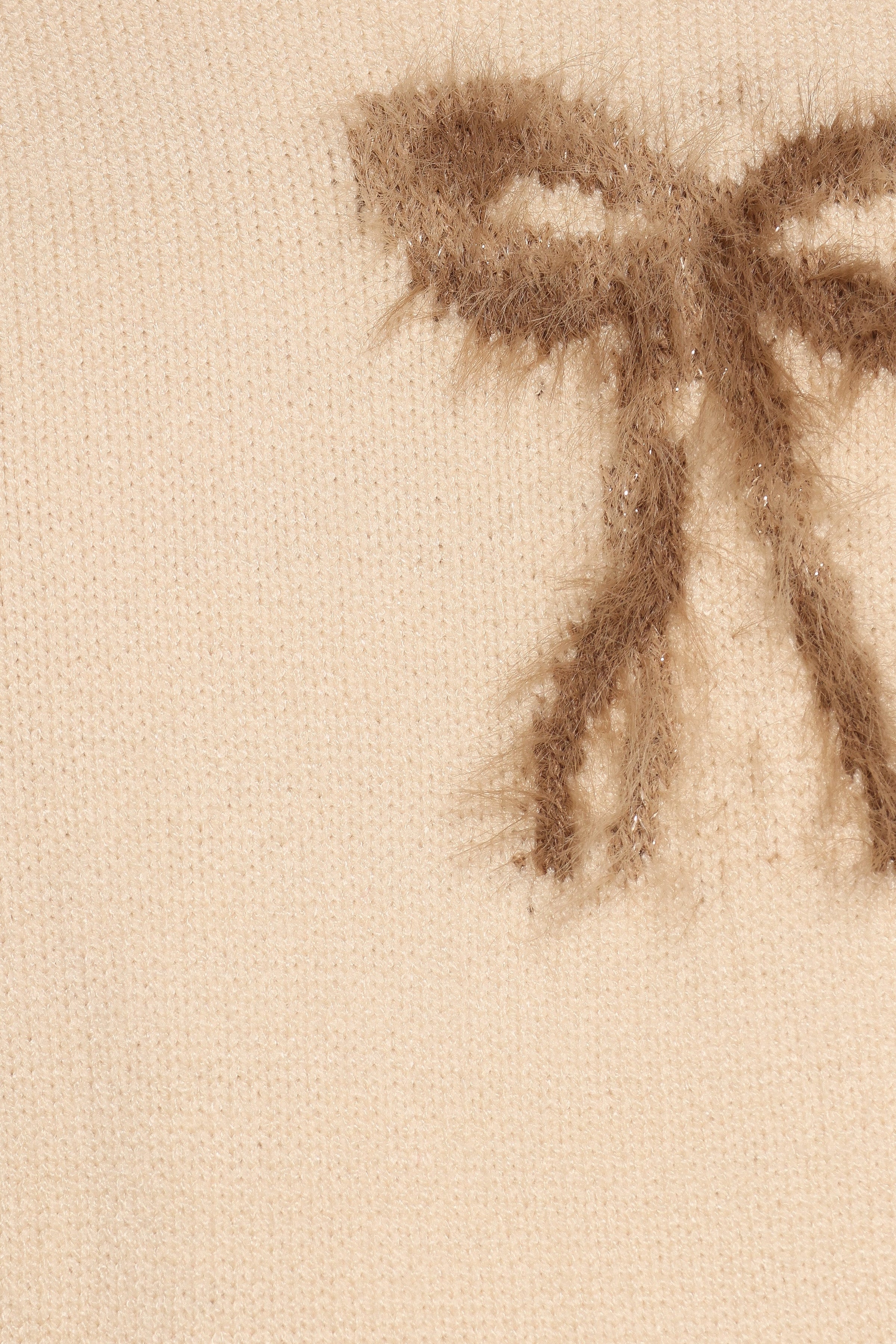 Petal and Pup USA KNITWEAR Cherish Ruffle Sleeve Bow Knit Sweater - Cream