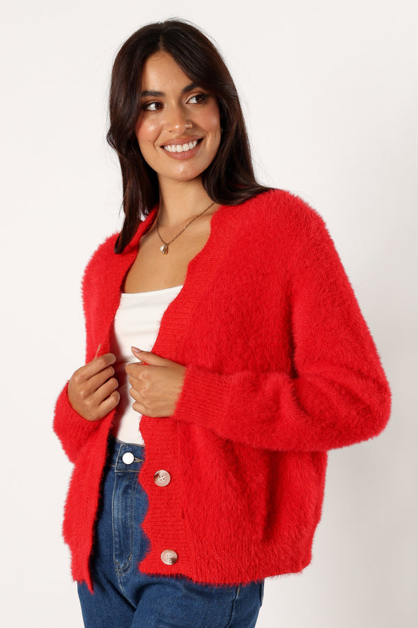 Petal and Pup USA KNITWEAR Clara Cardigan - Red