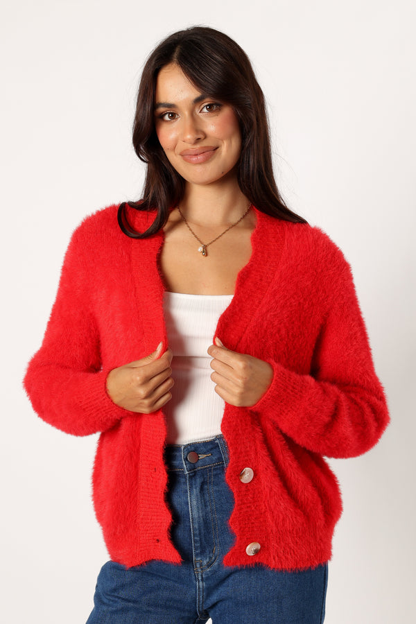 Petal and Pup USA KNITWEAR Clara Cardigan - Red