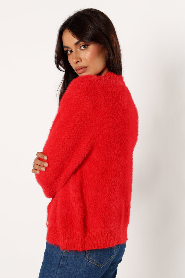 Petal and Pup USA KNITWEAR Clara Cardigan - Red