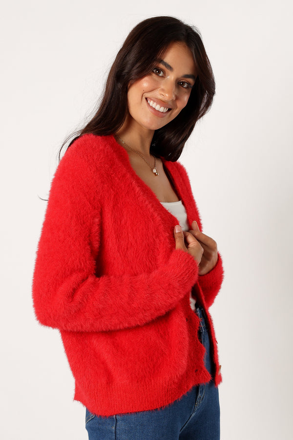 Petal and Pup USA KNITWEAR Clara Cardigan - Red