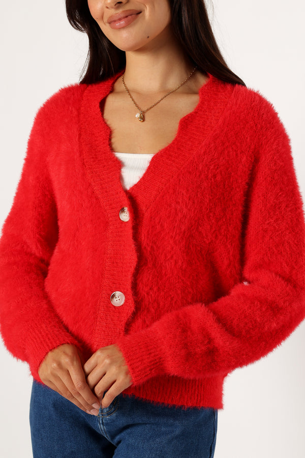 Petal and Pup USA KNITWEAR Clara Cardigan - Red