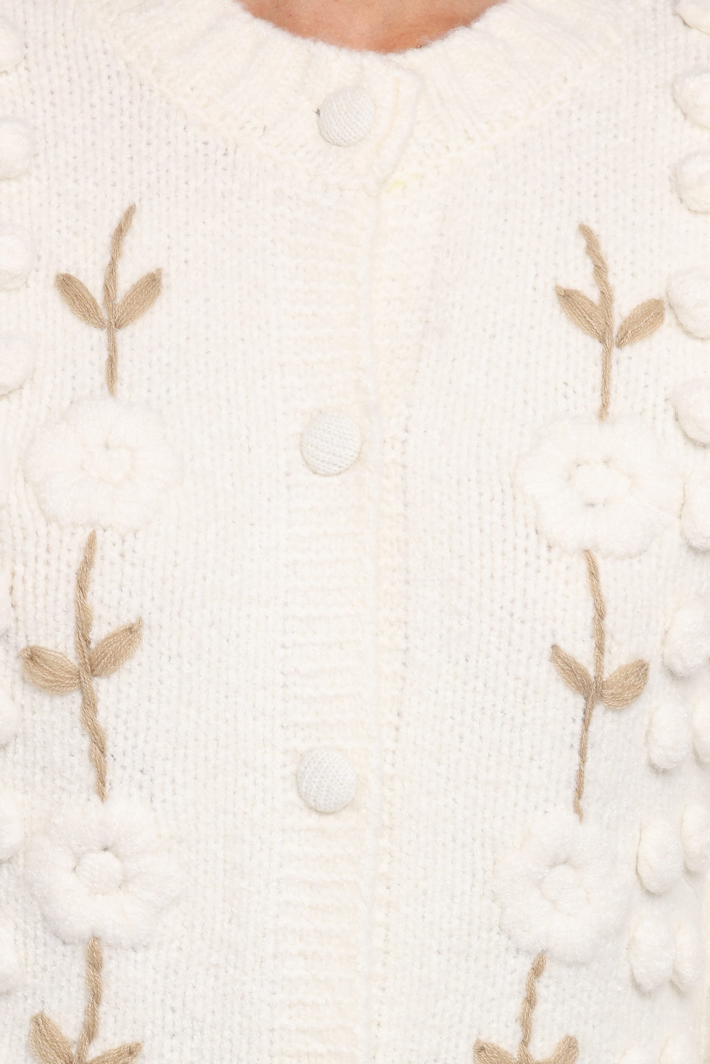 Petal and Pup USA KNITWEAR Cleo Floral Cardigan - Cream