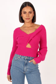 Petal and Pup USA KNITWEAR Colette Knit Sweater - Magenta