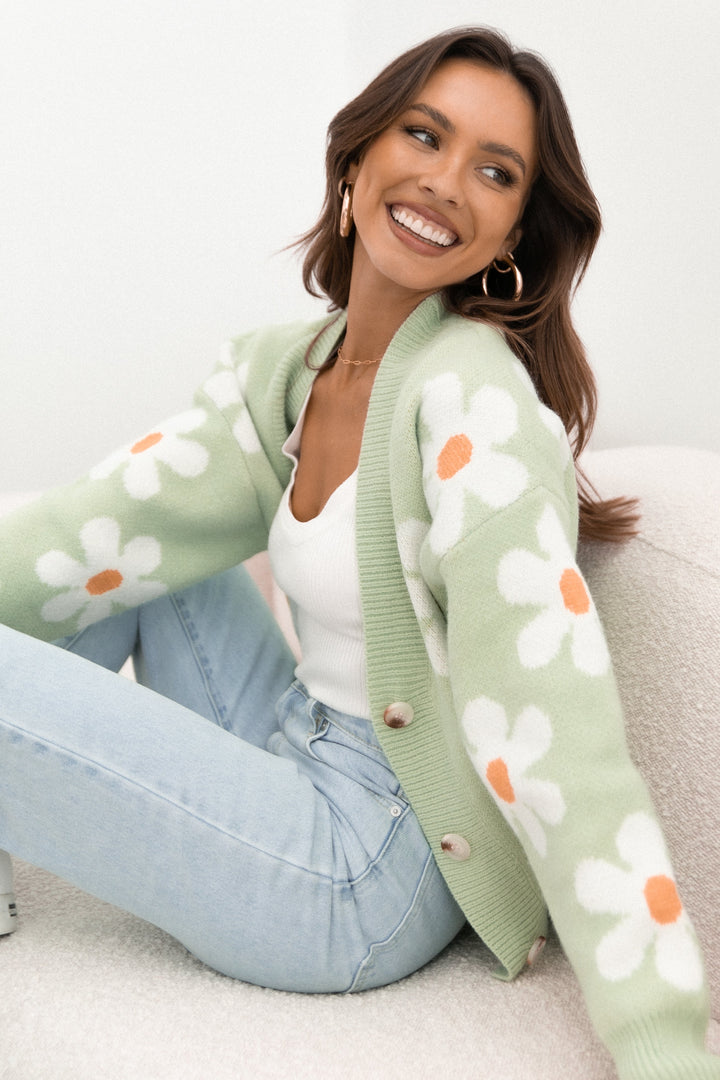 Daisy Cardigan Green Petal & Pup USA