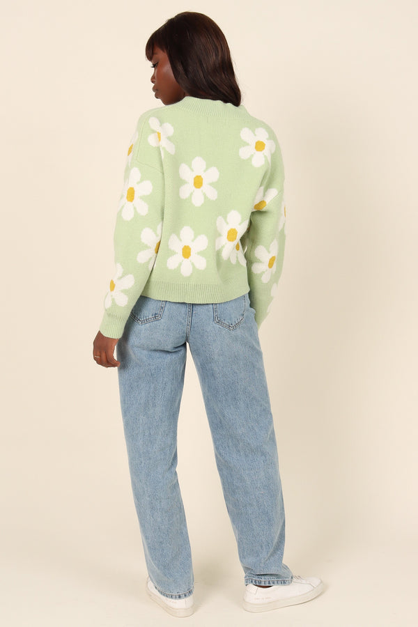 Petal and Pup USA KNITWEAR Daisy Cardigan - Green