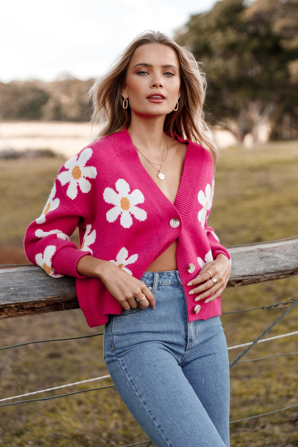 Petal and Pup USA KNITWEAR Daisy Cardigan - Orchid