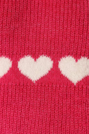 Petal and Pup USA KNITWEAR Dakotah Heart Stripe Knit Sweater - Fuchsia White