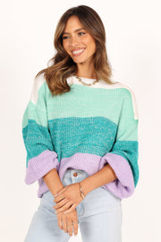 Petal and Pup USA KNITWEAR Danielle Knit Sweater - Lilac Stripe