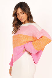 Petal and Pup USA KNITWEAR Danielle Knit Sweater - Pink Stripe