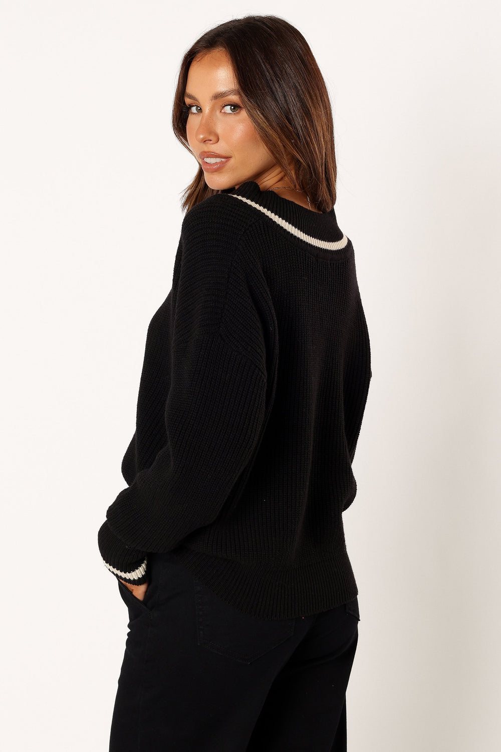 Contrast Elbow Patch Sweater by Victoria Beckham for $115