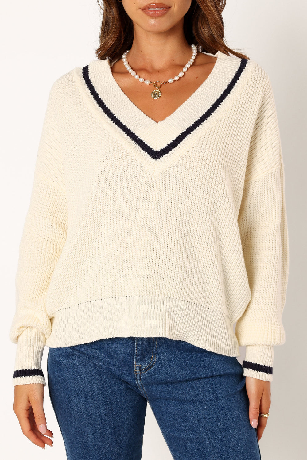 Contrast Elbow Patch Sweater by Victoria Beckham for $115