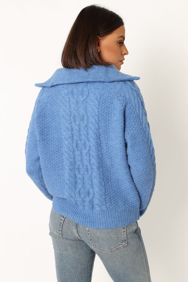 Petal and Pup USA KNITWEAR Ebony Knit Sweater - Blue