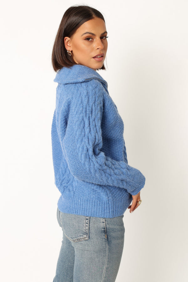 Petal and Pup USA KNITWEAR Ebony Knit Sweater - Blue