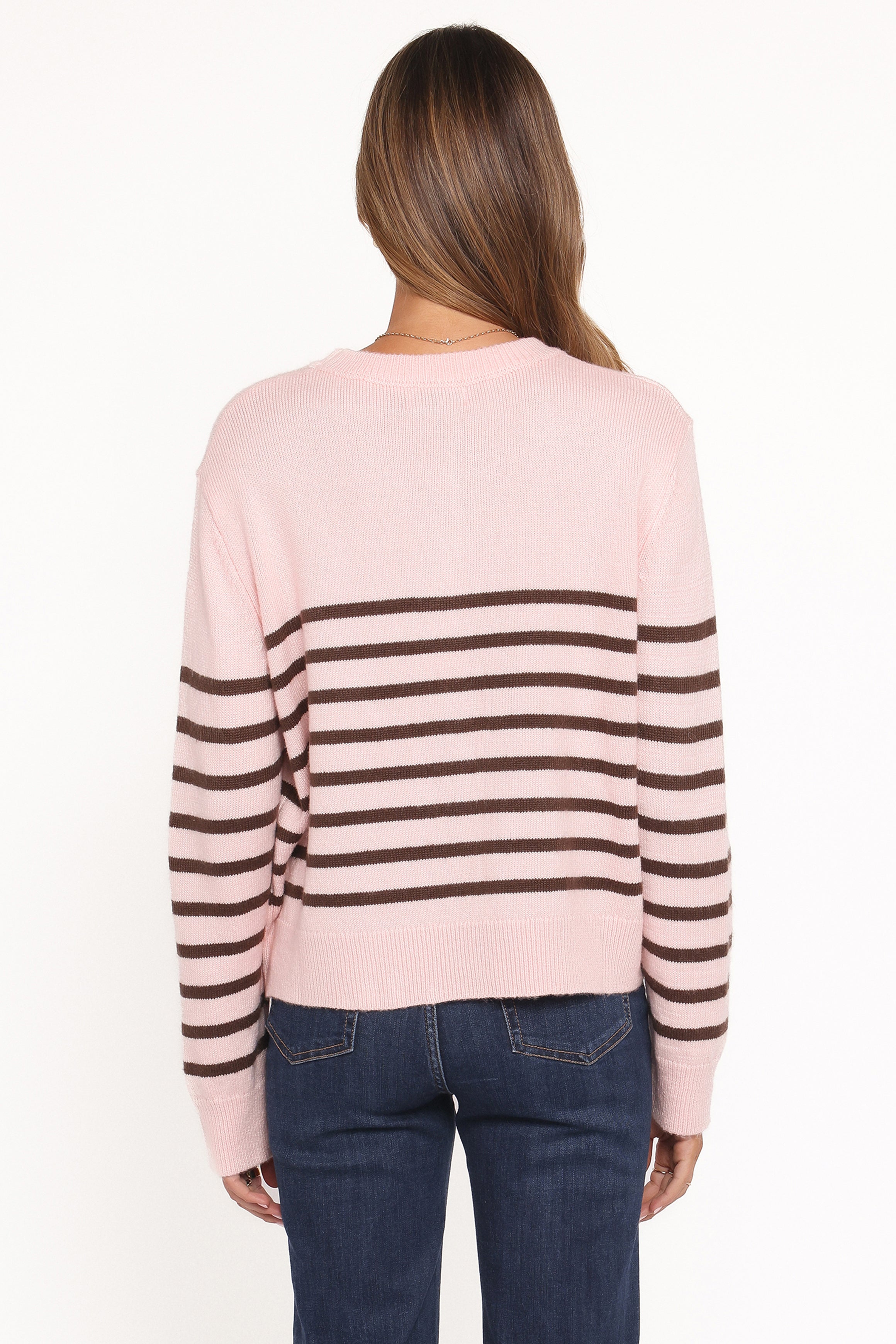 Petal and Pup USA KNITWEAR Eleanora Striped Knit Pullover Sweater - Pink