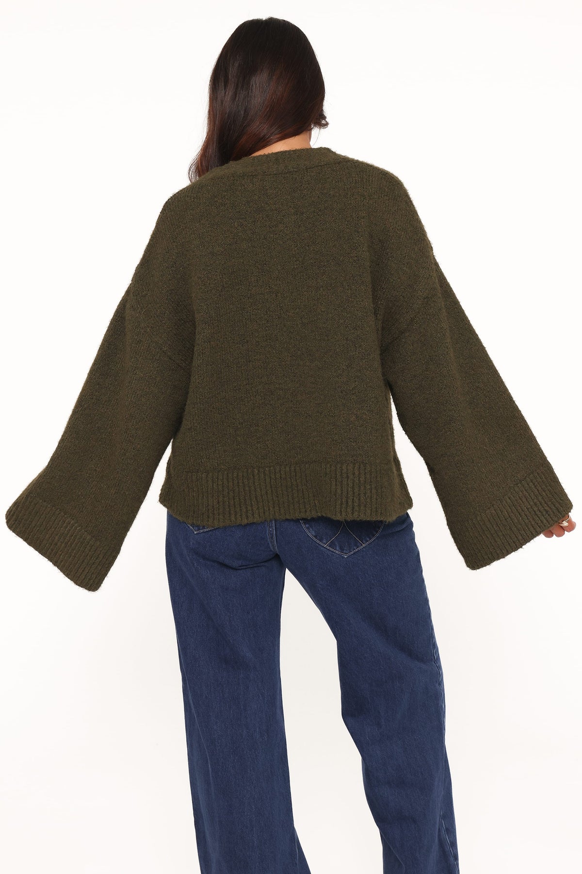 Petal and Pup USA KNITWEAR Fern Wide Sleeve Cardigan - Olive