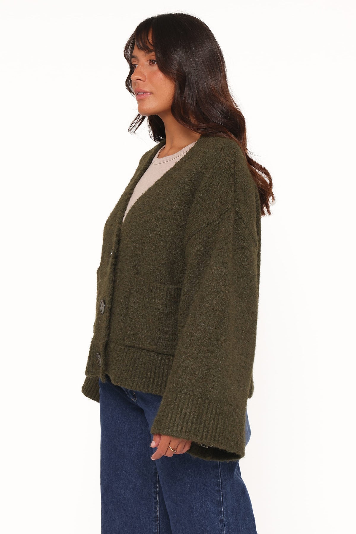 Petal and Pup USA KNITWEAR Fern Wide Sleeve Cardigan - Olive