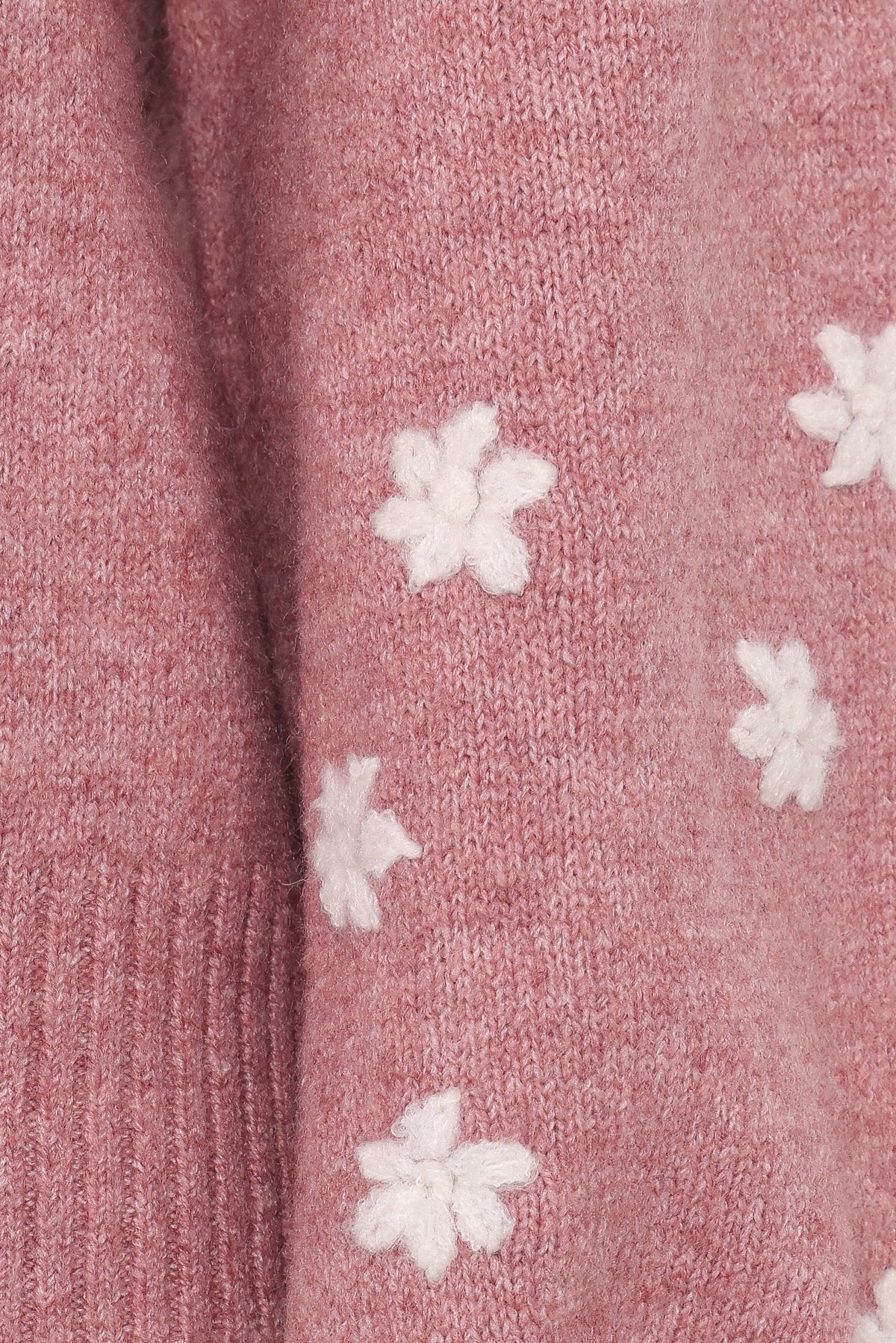 Petal and Pup USA KNITWEAR Fleming Flower Applique Sweater - Rose