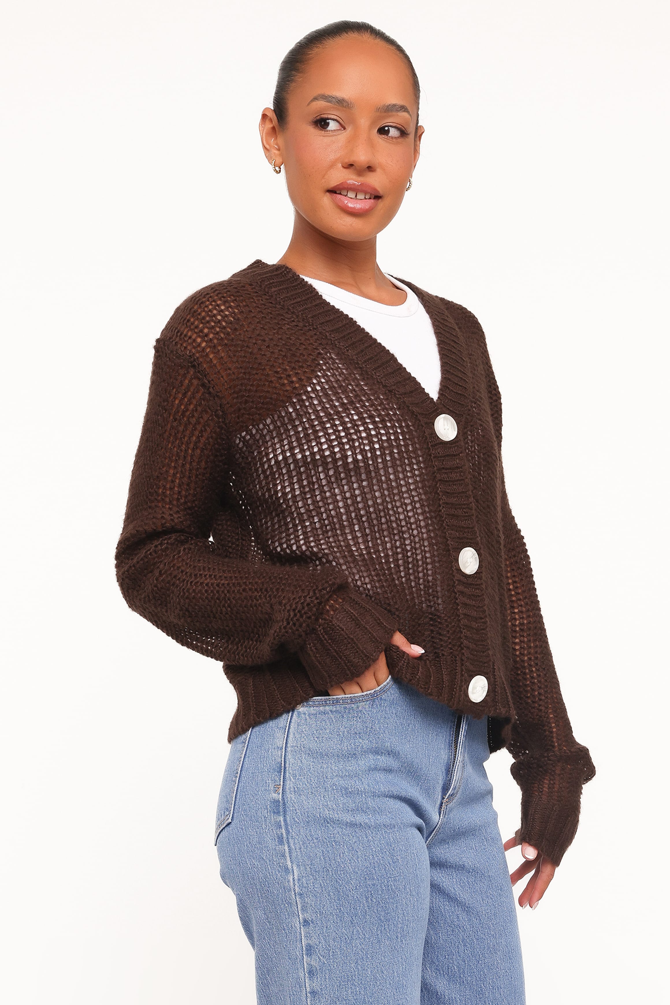 Petal and Pup USA KNITWEAR Gardner Cardigan - Coffee