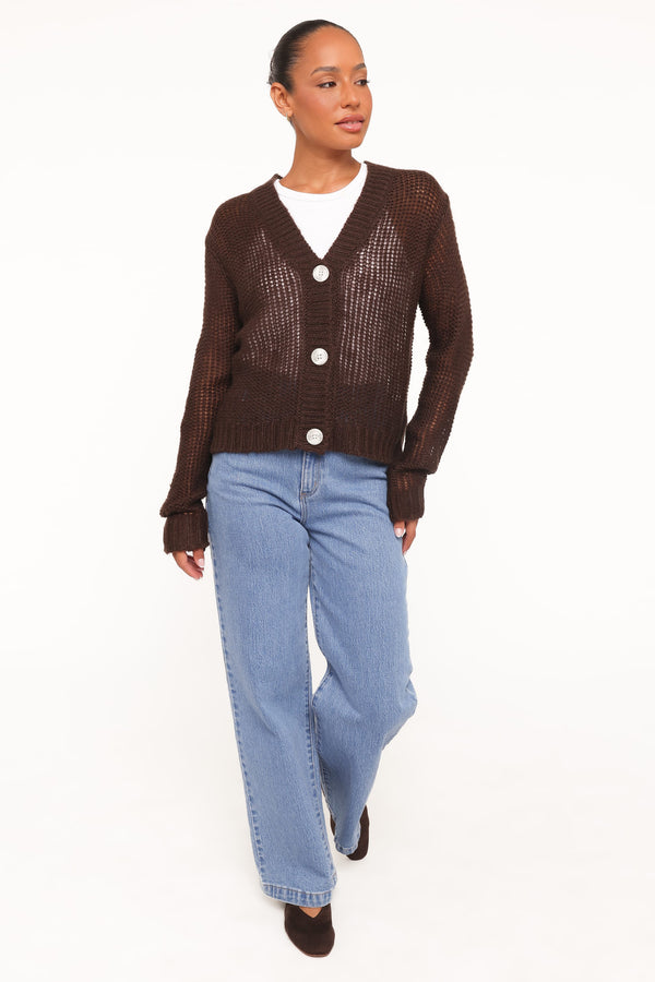 Petal and Pup USA KNITWEAR Gardner Cardigan - Coffee